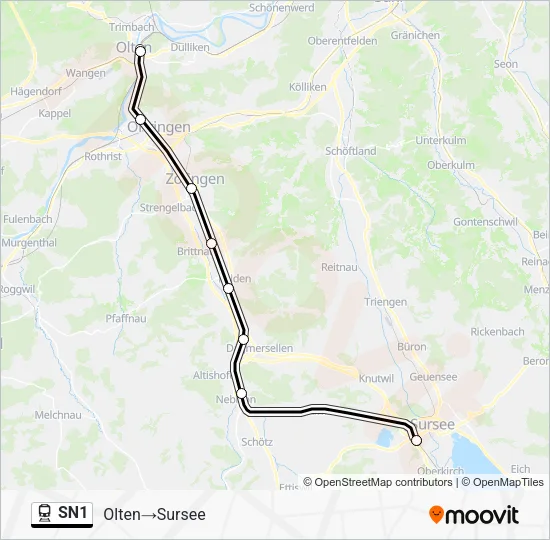 SN1 Train Line Map