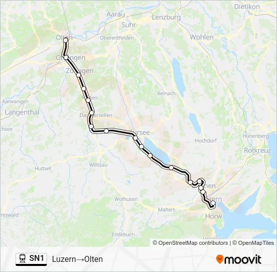 SN1 Train Line Map