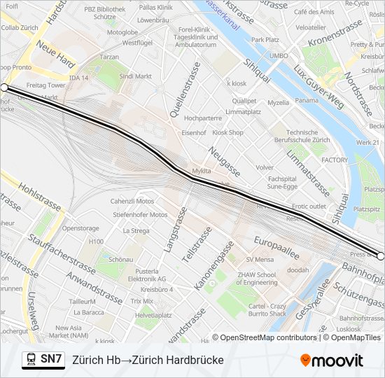 SN7 Train Line Map