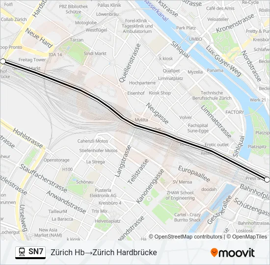 SN7 Train Line Map