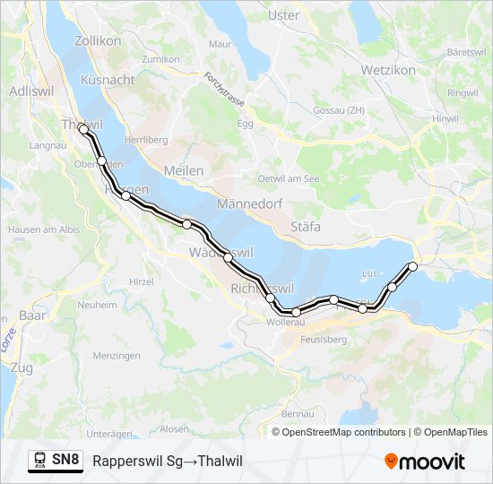 SN8 Train Line Map