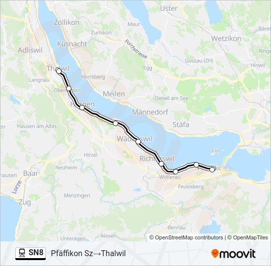 SN8 Train Line Map