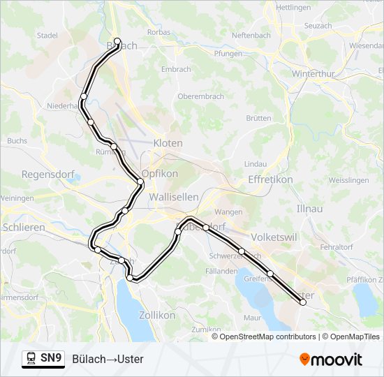 SN9 Train Line Map