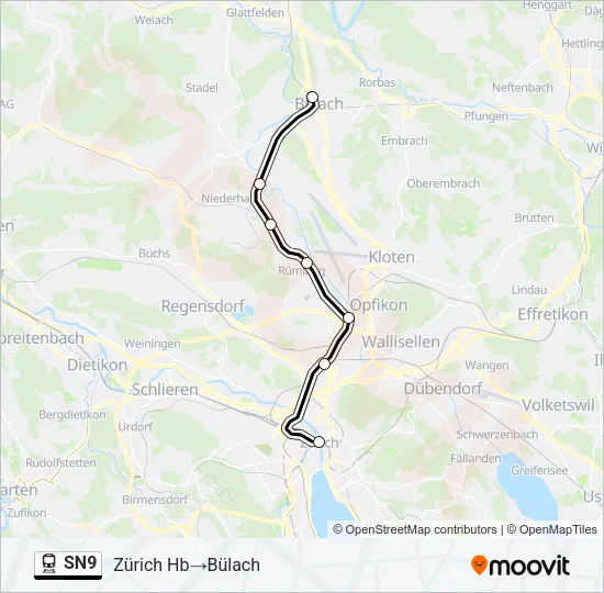SN9 Train Line Map