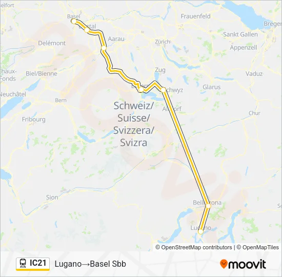IC21 Train Line Map