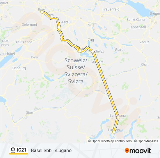 IC21 Train Line Map