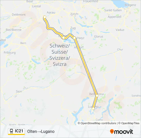 IC21 Train Line Map