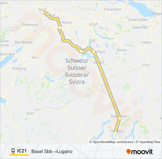 IC21 Train Line Map