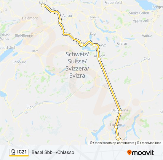 IC21 train Line Map