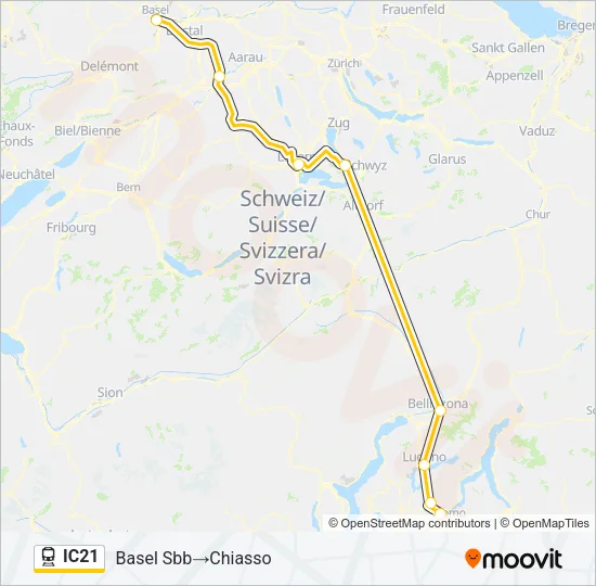 IC21 Train Line Map