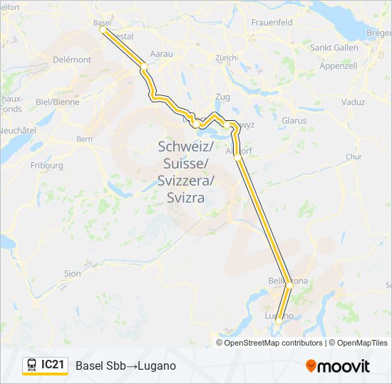 IC21 train Line Map