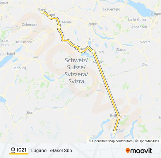 IC21 Train Line Map