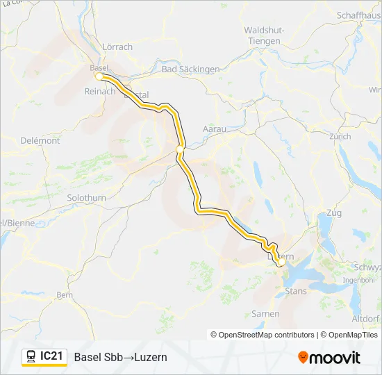IC21 Train Line Map