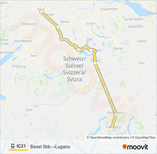 IC21 Train Line Map
