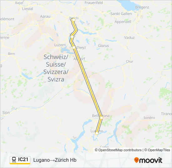 IC21 Train Line Map