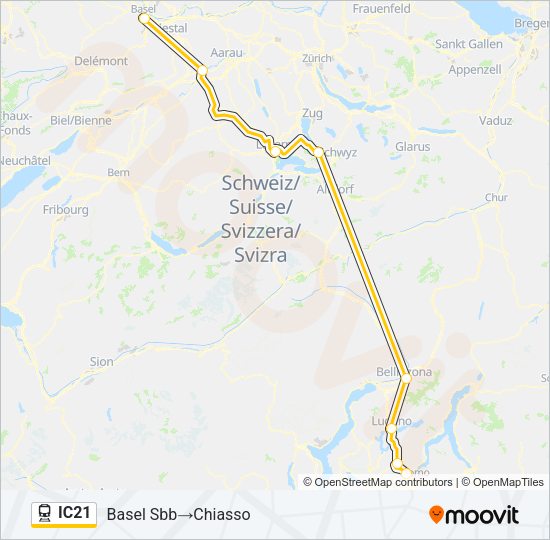 IC21 Train Line Map