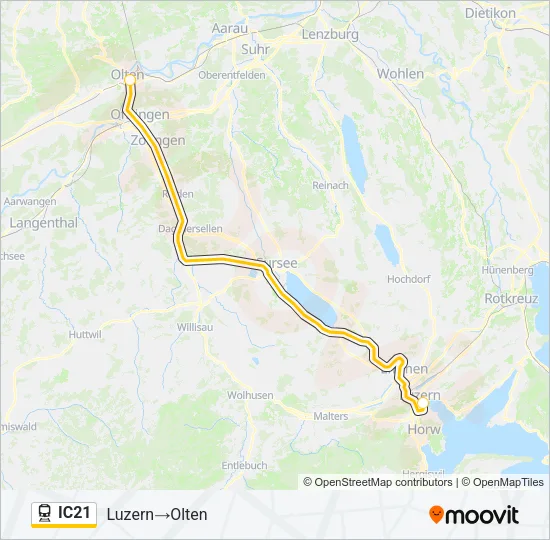 IC21 Train Line Map