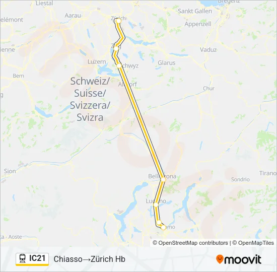 IC21 Train Line Map