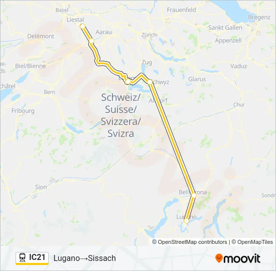 IC21 Train Line Map