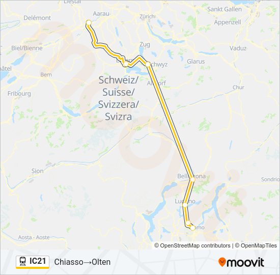 IC21 Train Line Map