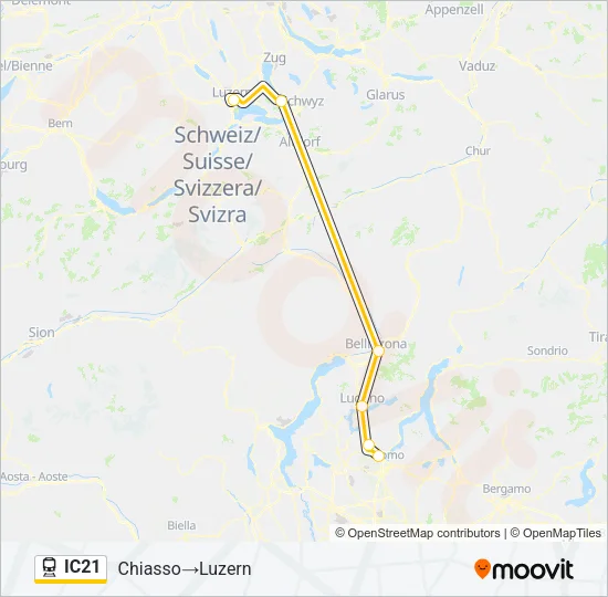 IC21 Train Line Map