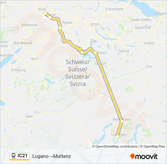 IC21 Train Line Map