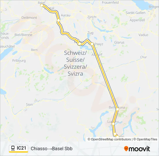IC21 Train Line Map