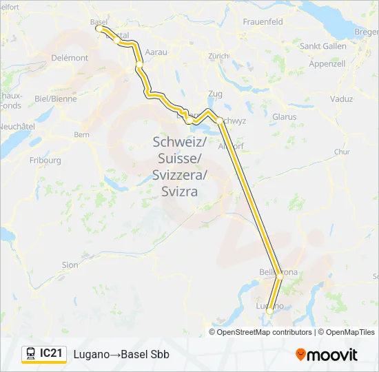 IC21 Train Line Map
