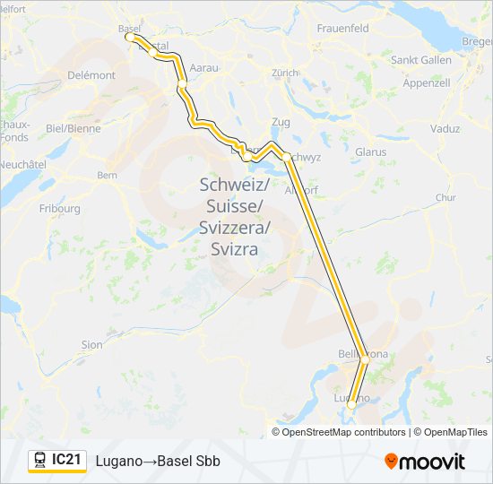 IC21 Train Line Map