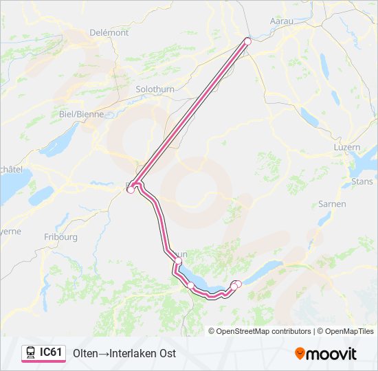 IC61 train Line Map