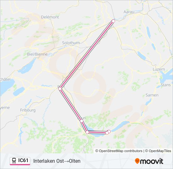 IC61 train Line Map