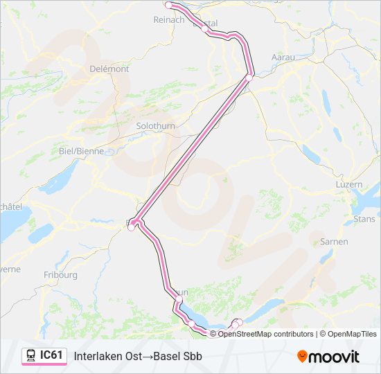 IC61 Train Line Map