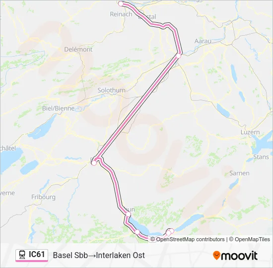 IC61 Train Line Map
