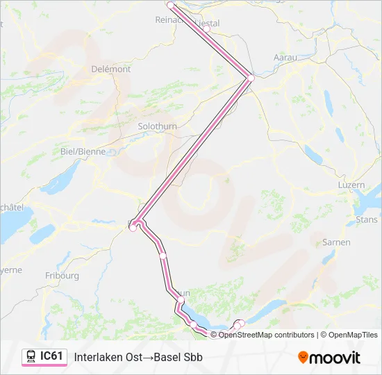 IC61 Train Line Map