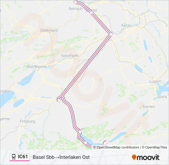 IC61 Train Line Map