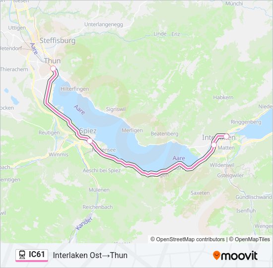 IC61 Train Line Map