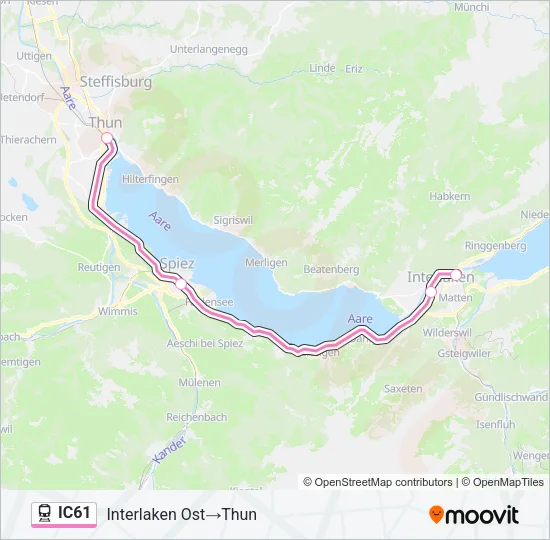 IC61 Train Line Map
