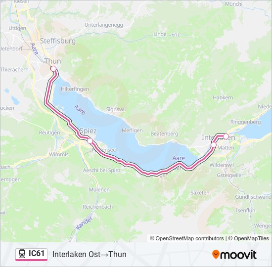 IC61 train Line Map