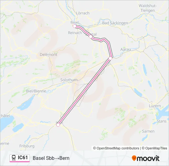 IC61 Train Line Map