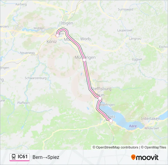 IC61 Train Line Map