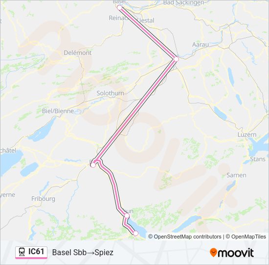IC61 Train Line Map