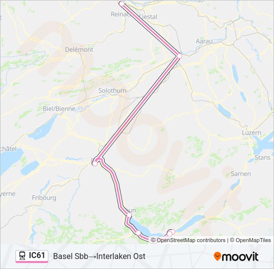 IC61 Train Line Map