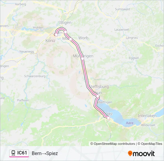 IC61 Train Line Map