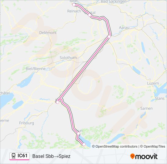 IC61 Train Line Map