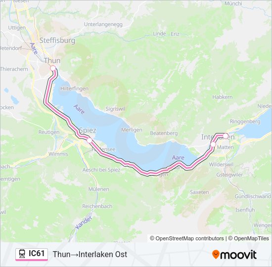 IC61 Train Line Map
