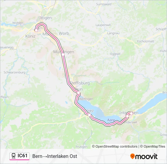IC61 Train Line Map