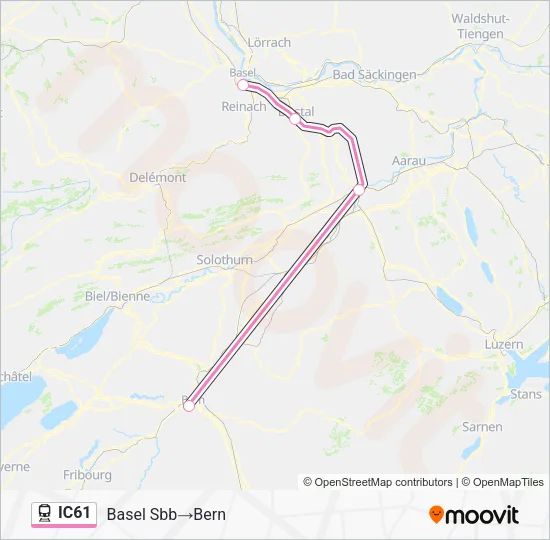 IC61 Train Line Map