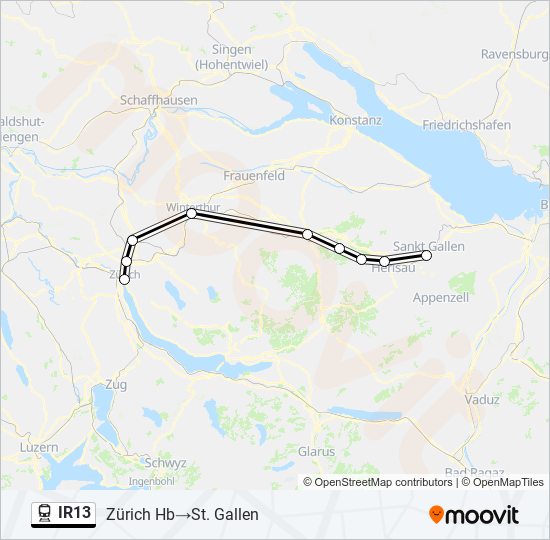 IR13 train Line Map