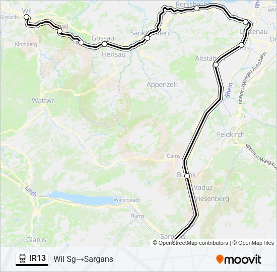 IR13 Train Line Map