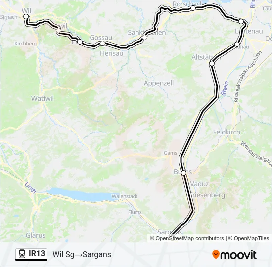 IR13 Train Line Map